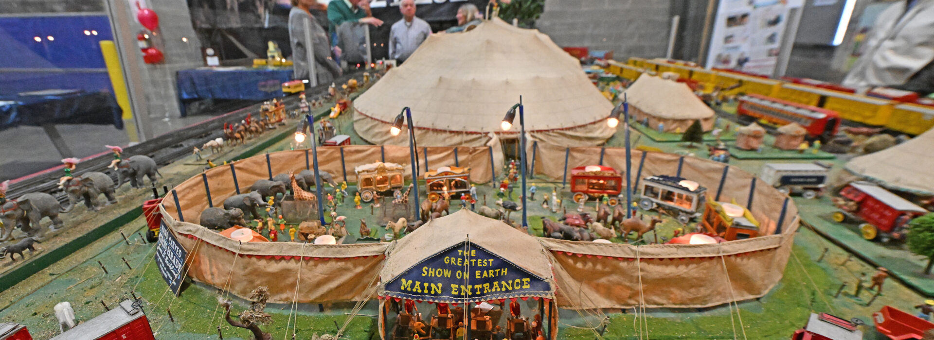 The Jimmy Bashline Hand-Carved Miniature Circus on display at Butler Eagle on Friday March 8, 2024. (Justin Guido/Special to the Eagle)