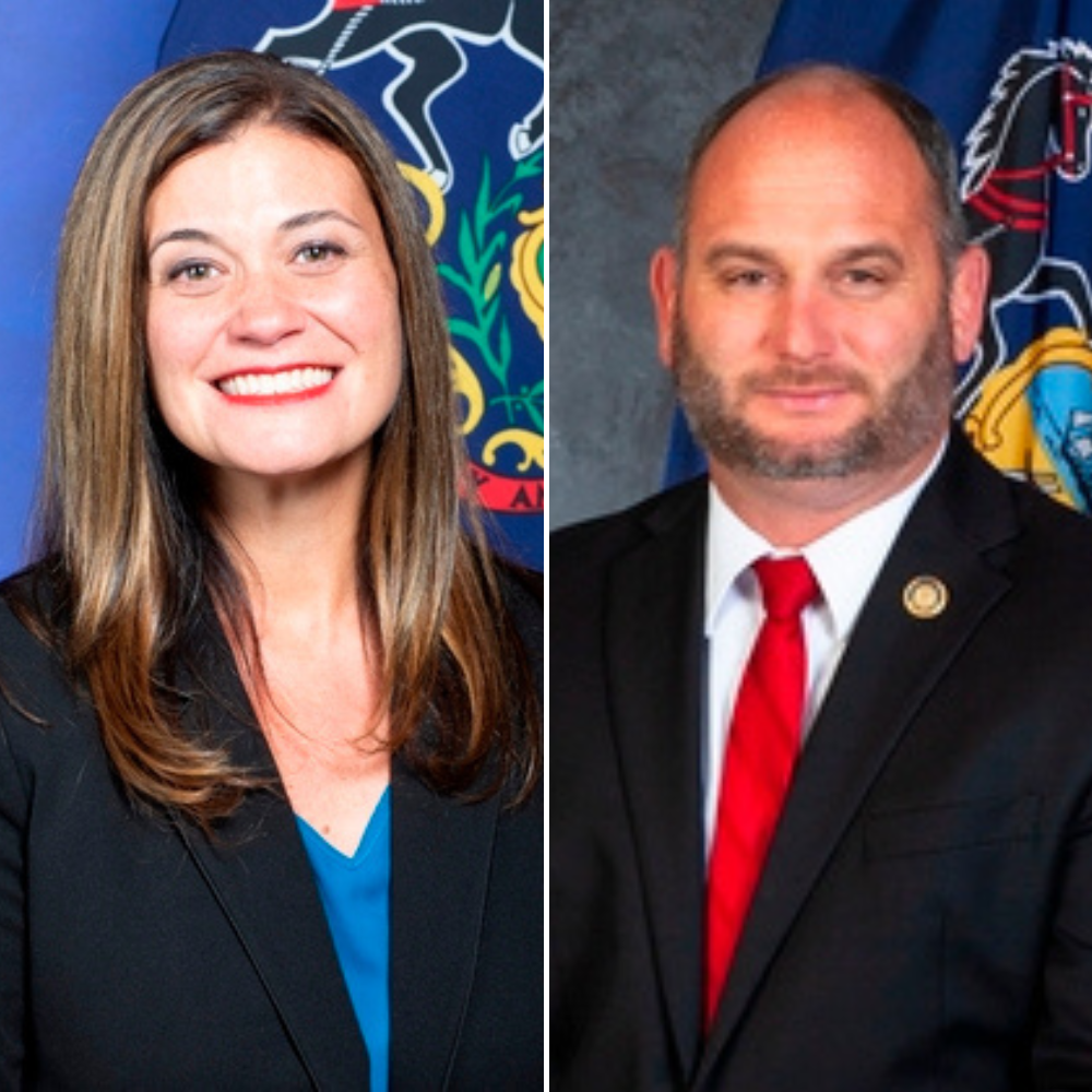 Rep. Kristen Marcell (R-Bucks) and Rep. Eric Davanzo (R-Westmoreland)